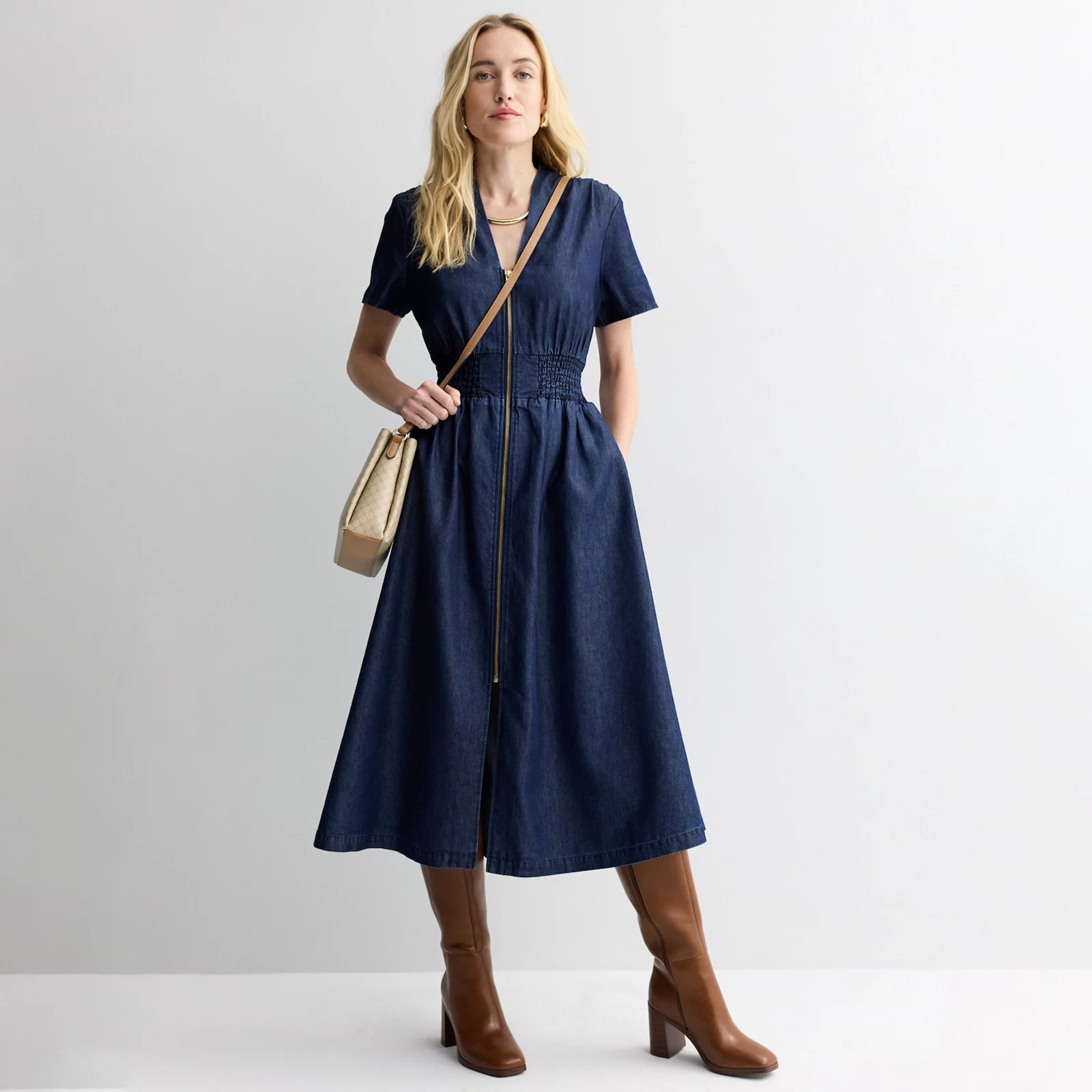 Women's Nine West Zip Front Midi Dress | Kohl's