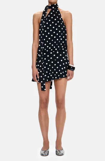 JADED LONDON Enya Backless Polka Dot Minidress in Black at Nordstrom Rack, Size 6 | Nordstrom Rack