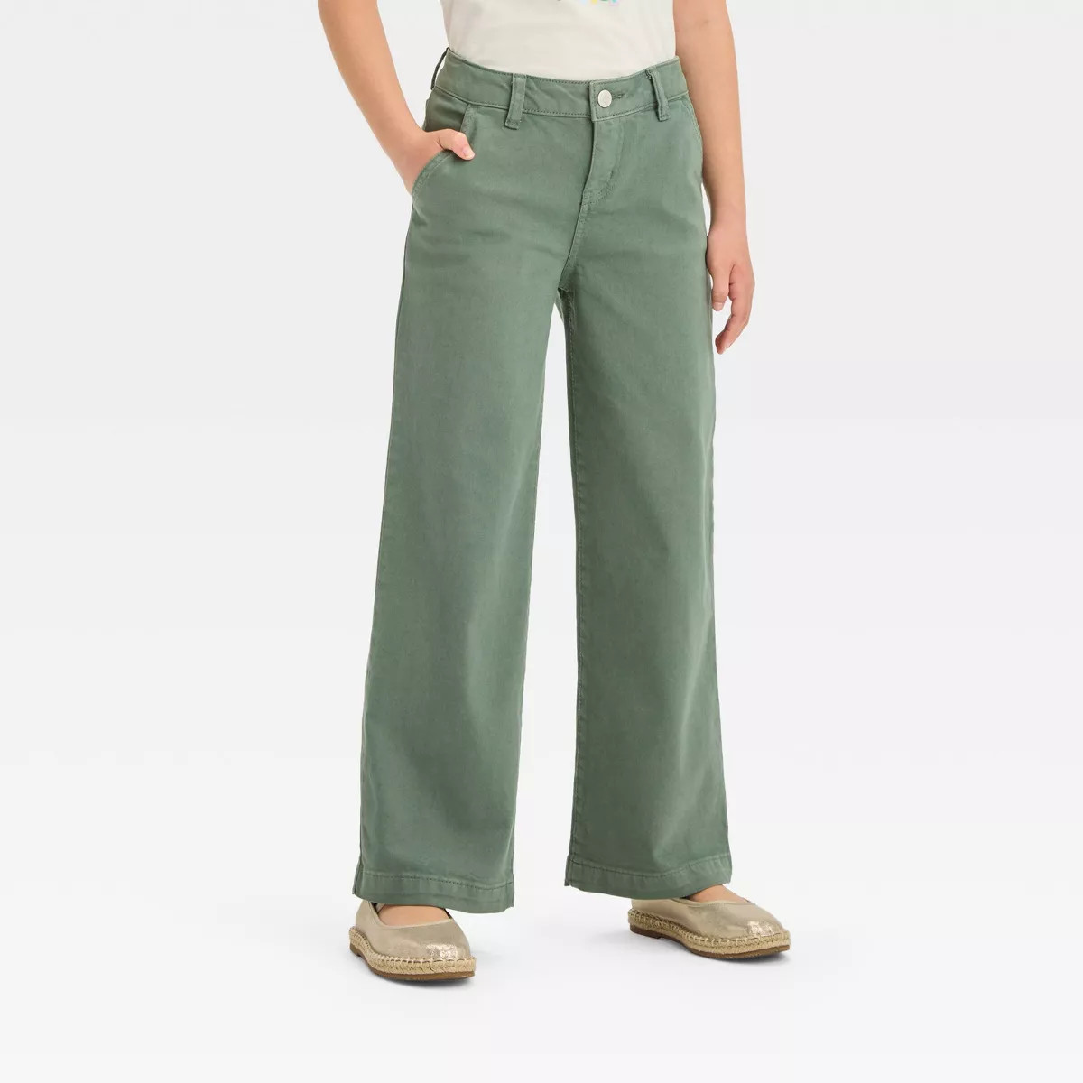 Girls' Mid-Rise Wide Leg Trouser Jeans - Cat & Jack™ | Target