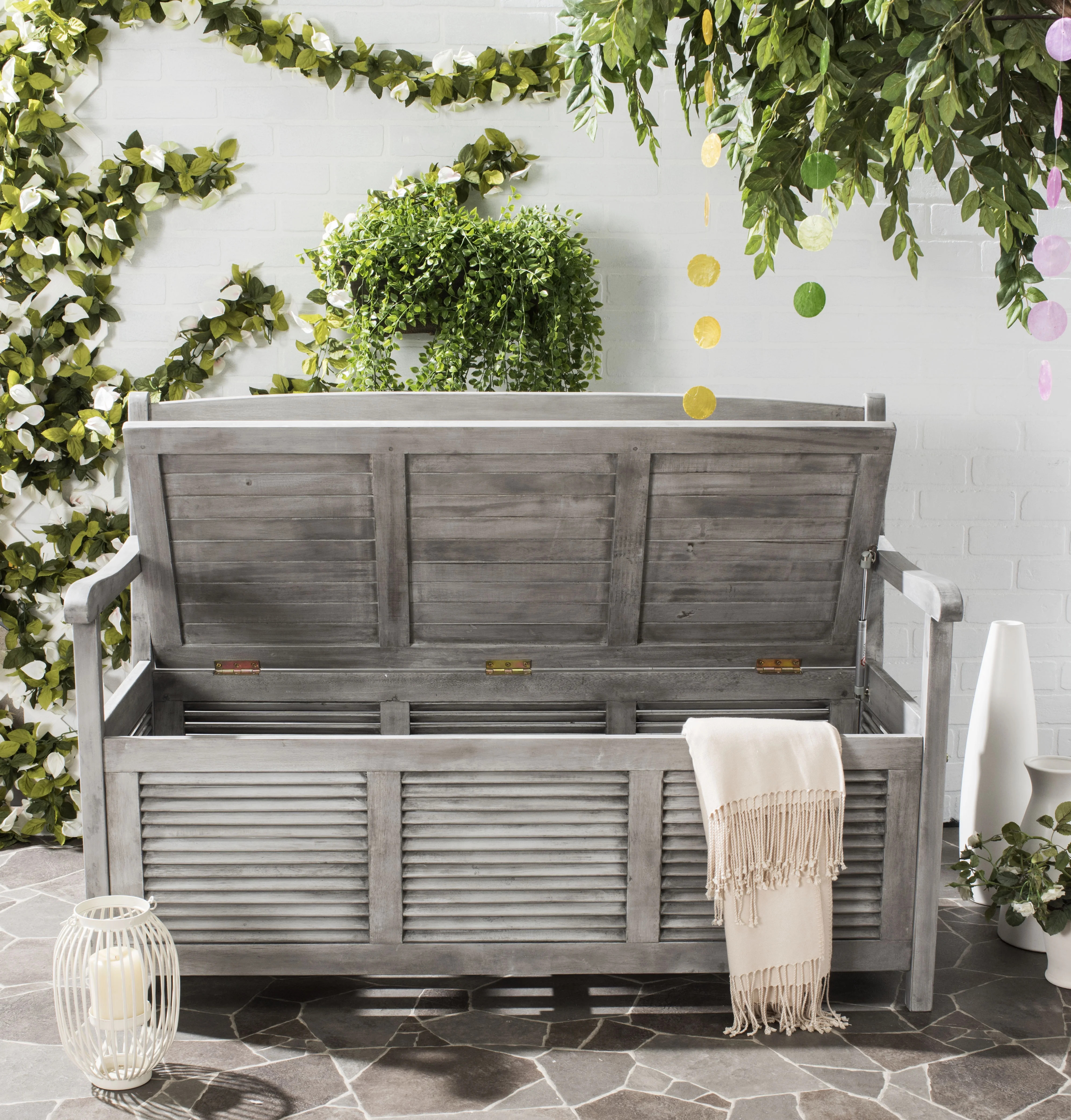 Safavieh Brisbane Indoor/Outdoor Modern Storage Bench | Walmart (US)