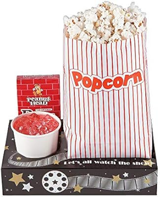 Movie Night Snack Trays (set of 12) Includes cup holder, a pocket for popcorn and place for candy... | Amazon (US)