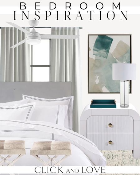 Bright and white bedroom inspiration with a pop of color! 

Bedding, bedroom, bedroom inspiration, primary bedroom, guest room, nightstand, ottoman, ceiling fan, abstract art, lamp, upholstered bed, modern bedroom, traditional bedroom, rug, budget friendly bedroom 

#LTKstyletip #LTKhome #LTKunder100
