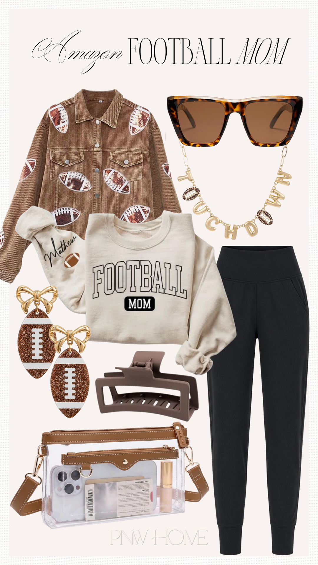 Top Amazon finds for the football mom!

Sports mom, football jacket, sequined football jacket, oversized sunglasses, black joggers, athleisure, football mom sweatshirt, fall sports, football earrings, football necklace, tailgate looks, tailgating outfit, jaw clip, claw clip, clear stadium bag, clear purse, stadium handbag, football jewelry 

 #LTKgrwm #LTKootd #LTKmomlife