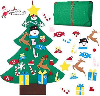 hblife Felt Christmas Tree, 3ft DIY Christmas Decorations Clearance with 26 Pcs Ornaments Wall De... | Amazon (US)