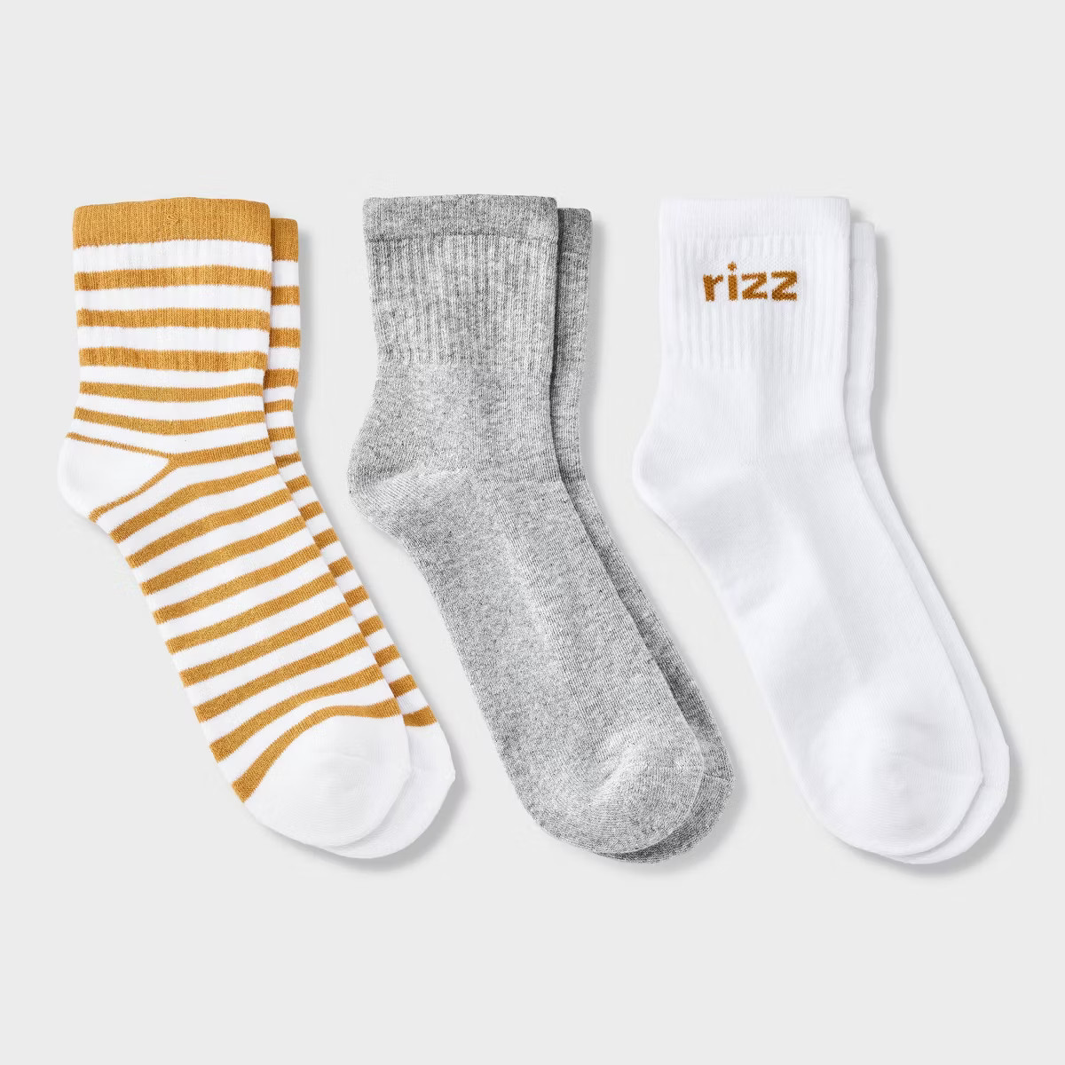 Women's Cushioned Striped 3pk Mid Crew Socks - Universal Thread™ 4-10 | Target