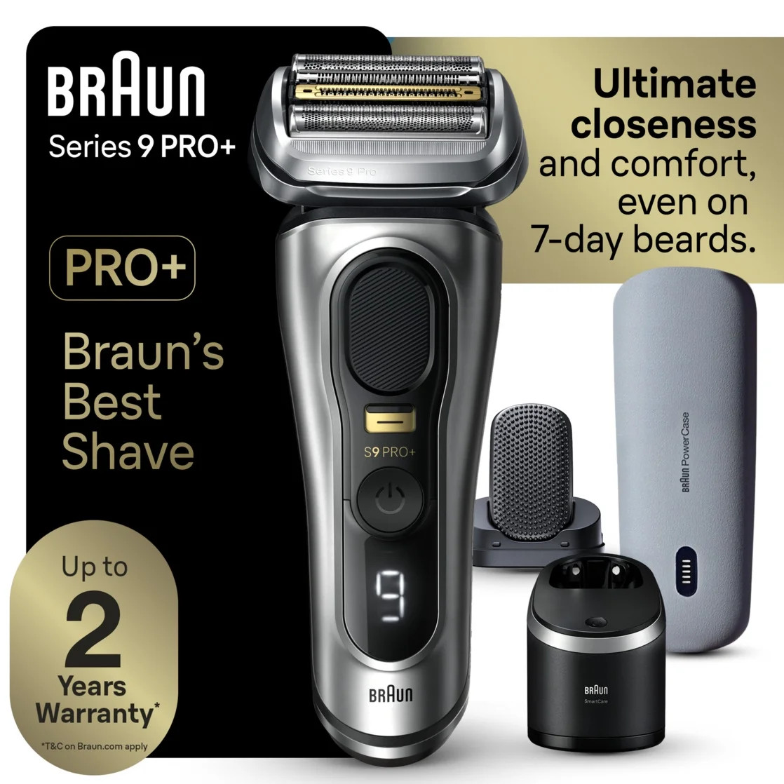 Braun Series 9 PRO+ Men's Face Electric Razor with Shaver Care Cartridge, Silver, 9599cc | Walmart (US)