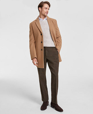 Calvin Klein Men's Prosper Wool-Blend Slim Fit Overcoat - Macy's | Macy's