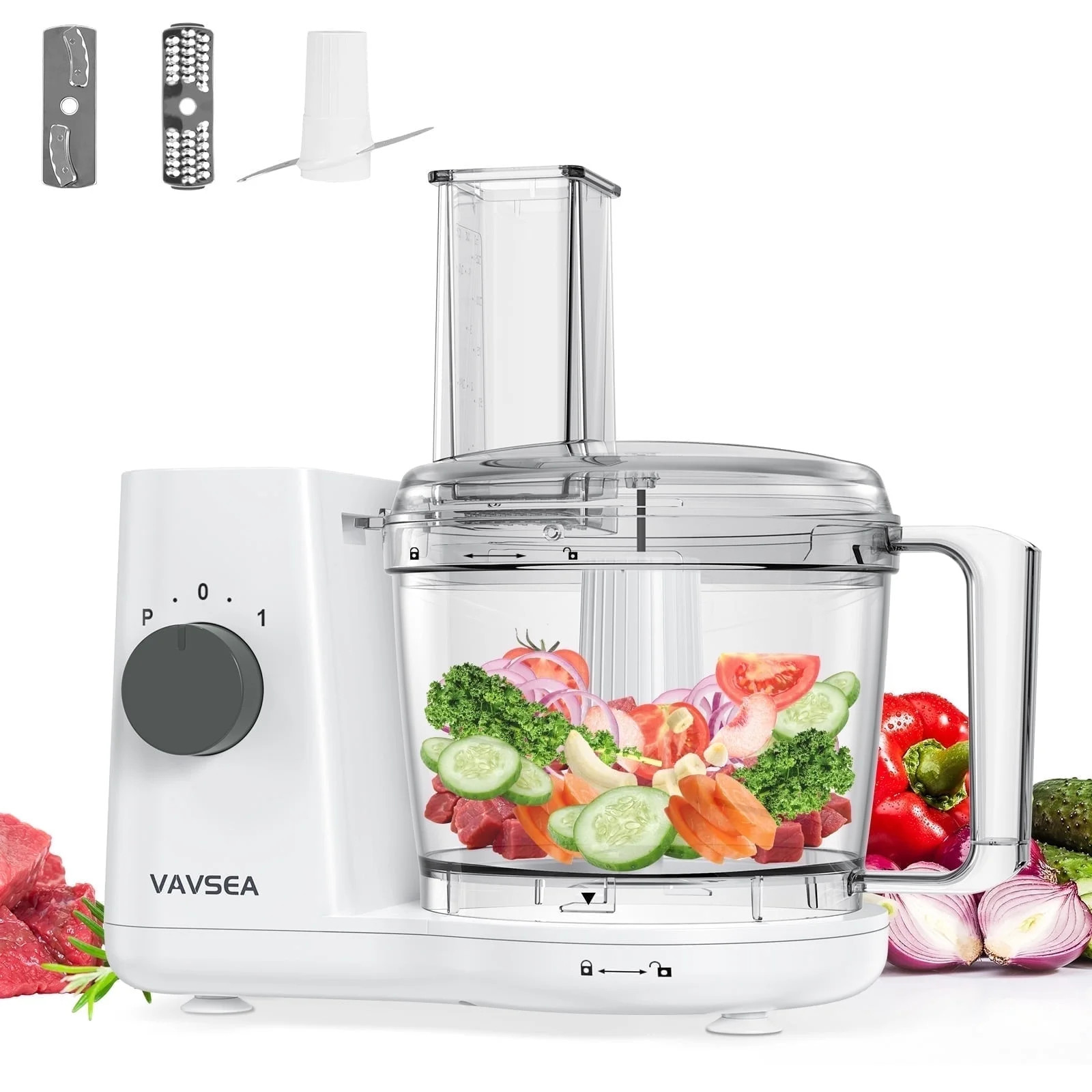 VAVSEA 6 Cup Food Processor and Vegetable Chopper for Dicing, Chopping, Mincing, BPA Free, Stainl... | Walmart (US)