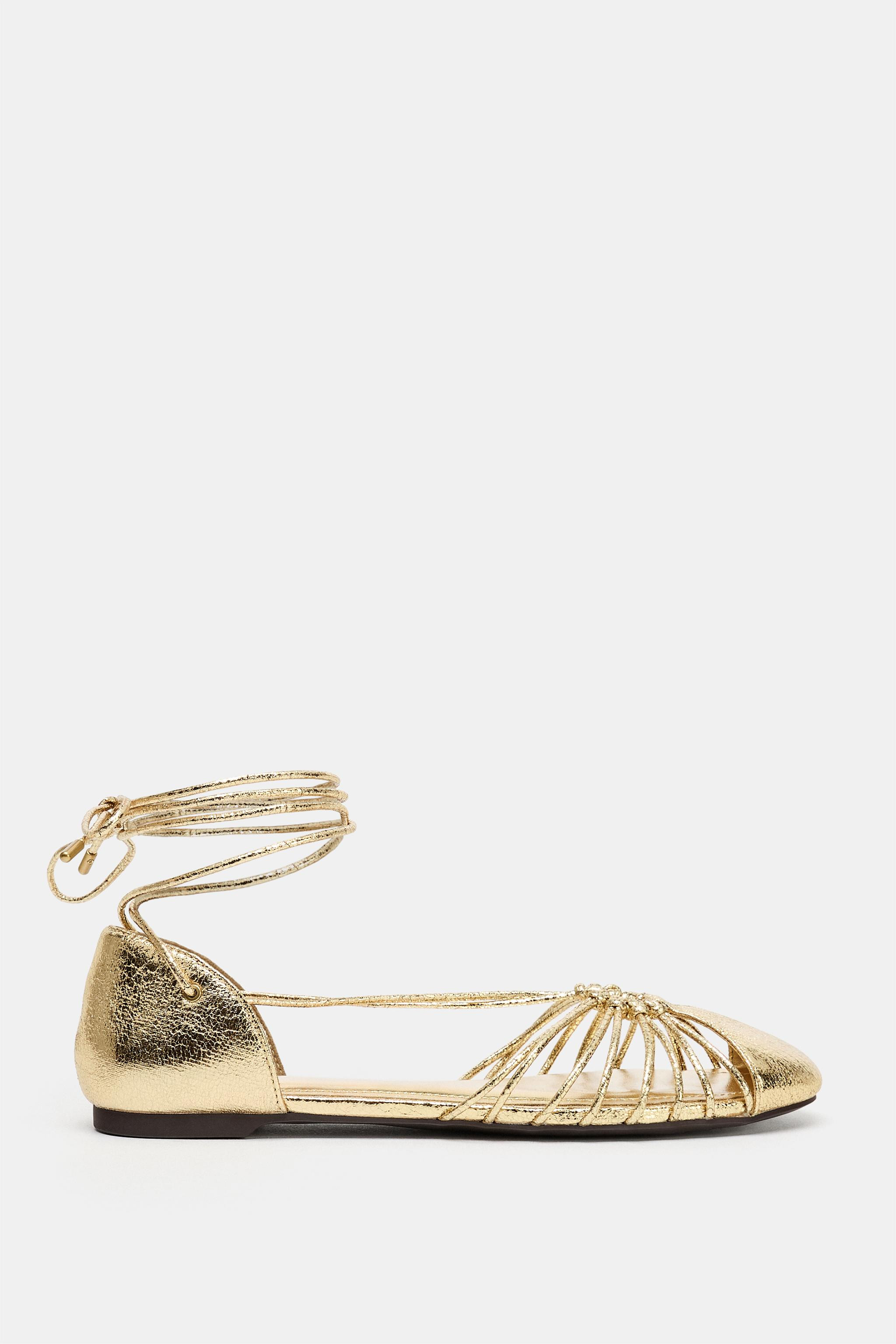 METALLIC LACE-UP FISHERMAN SANDALS | Zara US
