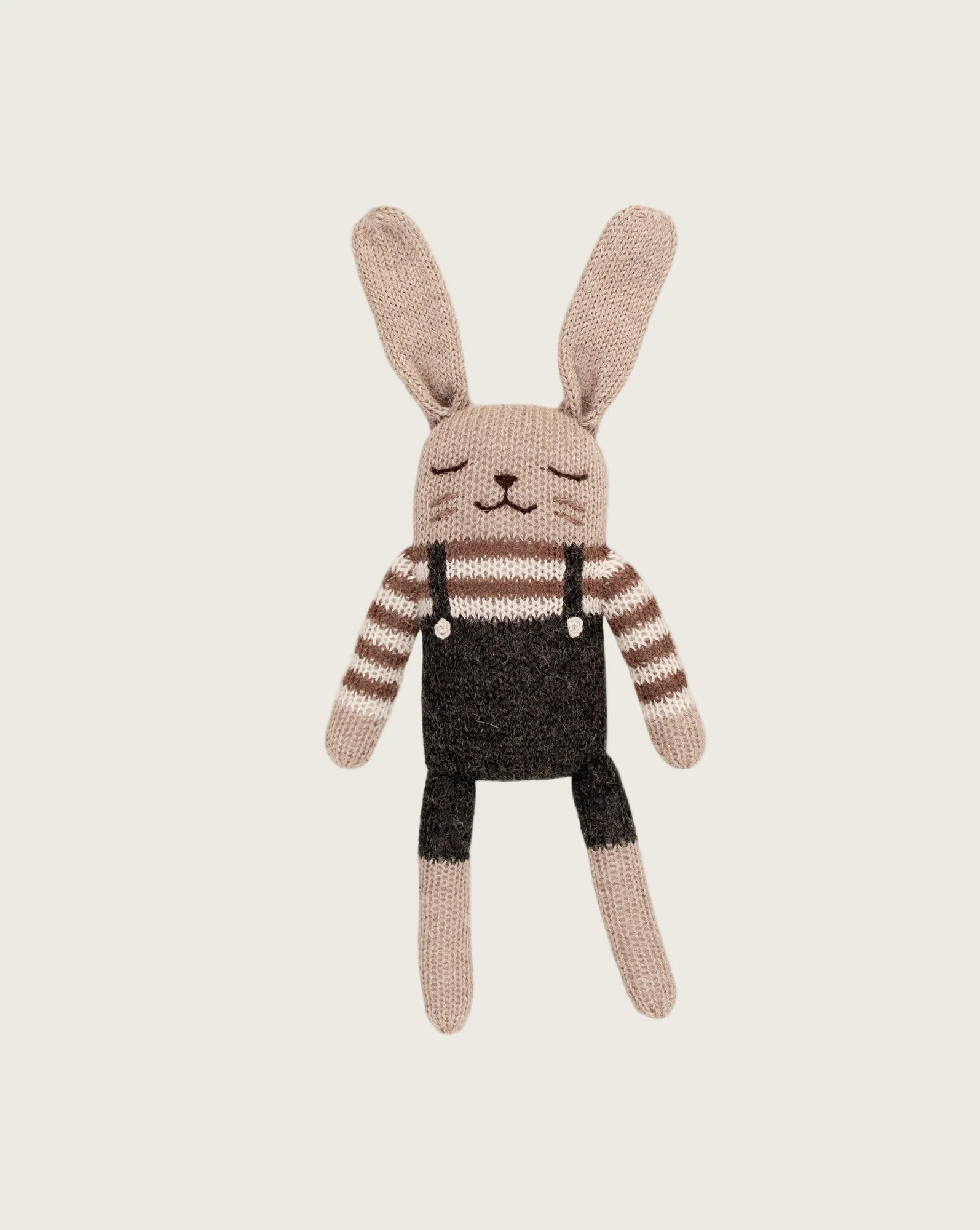 Bunny Soft Toy - Black Overalls | Organic Zoo