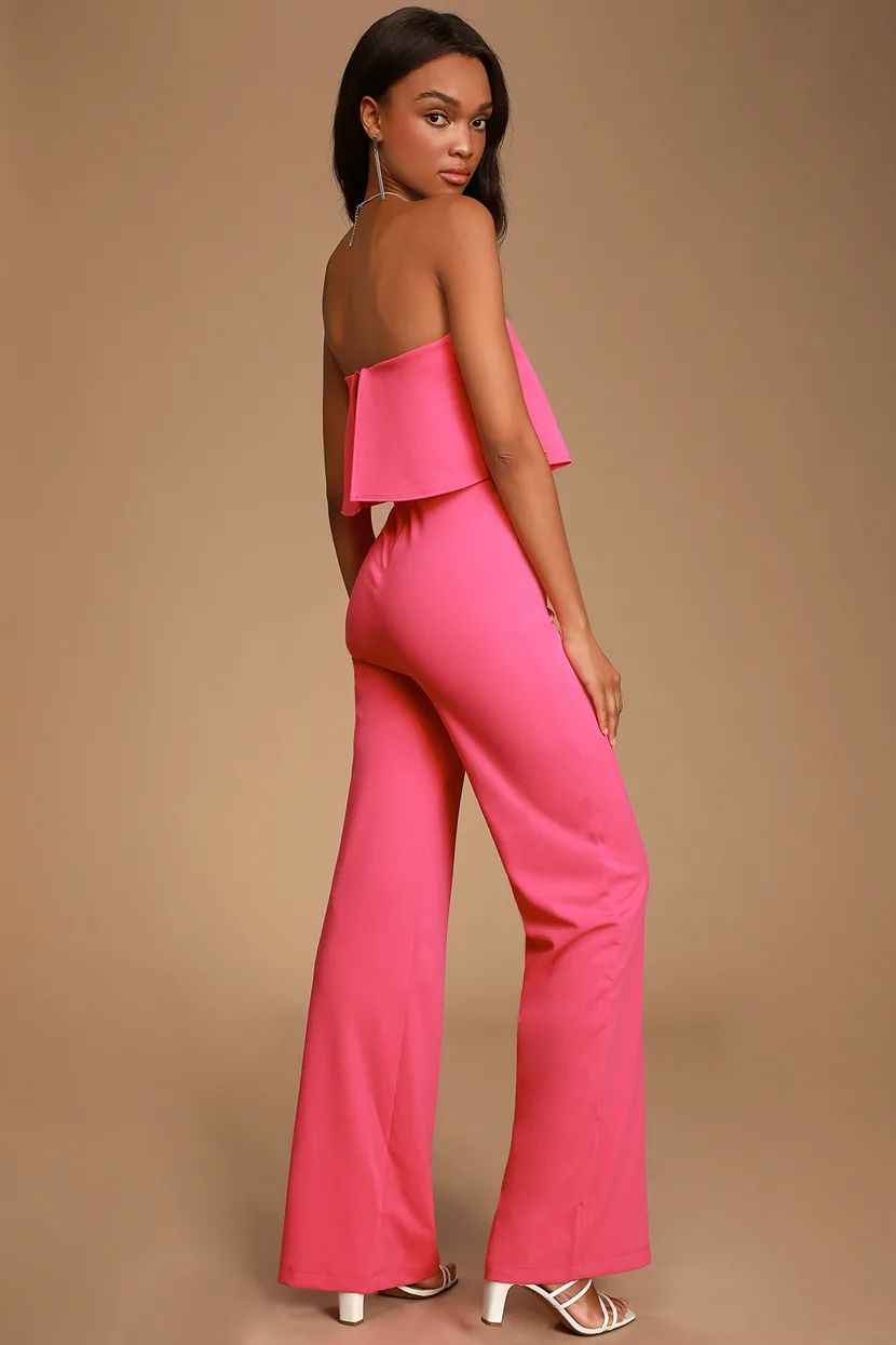 Power of Love Bright Pink Strapless Jumpsuit | Lulus (US)