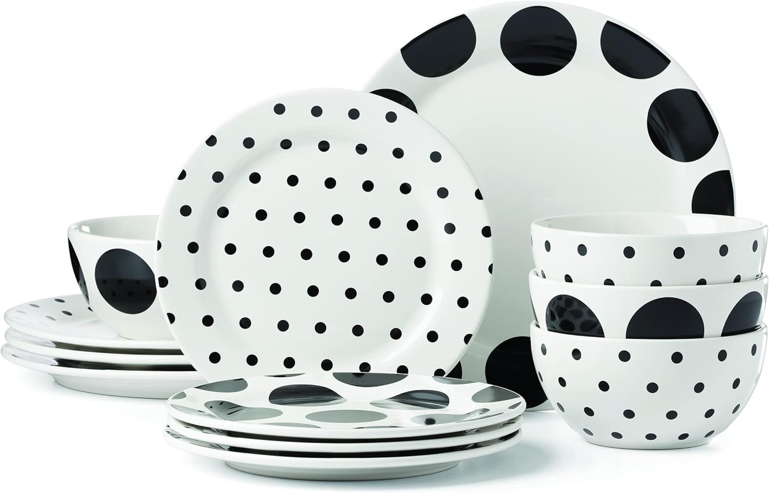 Kate Spade New York Dot 12-Piece Dinnerware Set, 19.84, White | Amazon (US)