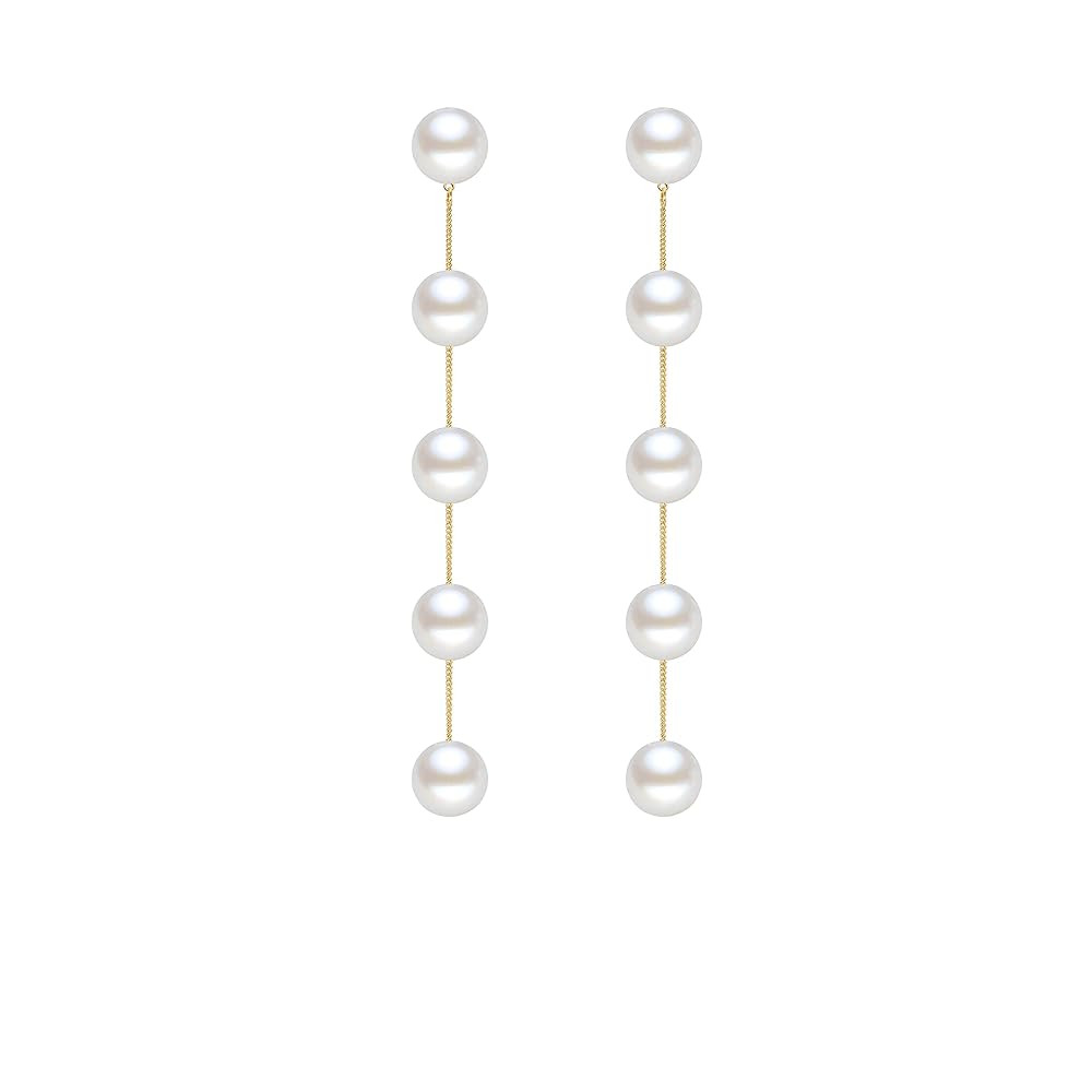 Long Pearl Earrings for Women 925 sterling silver Pearl Dangle Earrings Hypoallergenic Elegant We... | Amazon (US)
