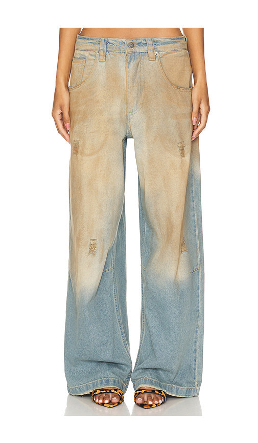 Jaded London Colossus Wide Leg Jeans in Denim-Light. Size 24. Also in 25, 28. | Revolve Clothing (Global)