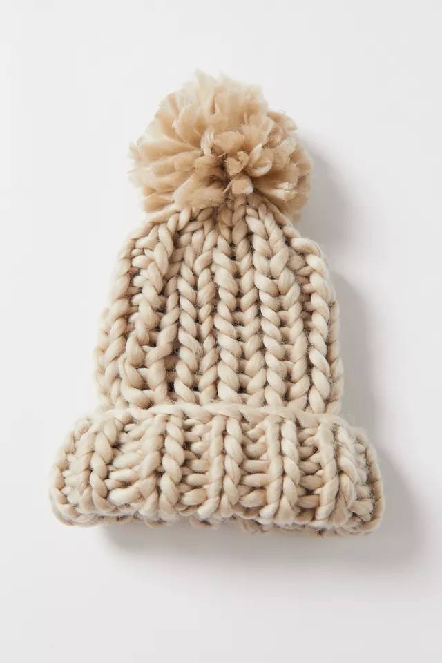 Lana Chunky Knit Pompom Beanie | Urban Outfitters (US and RoW)
