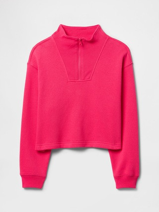 Kids Relaxed Quarter-Zip Track Sweatshirt | Gap Factory