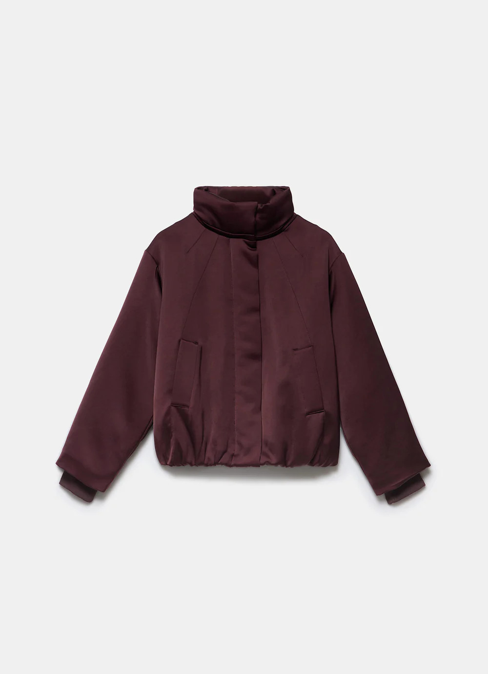 Burgundy Satin Bomber Jacket | Mint Velvet