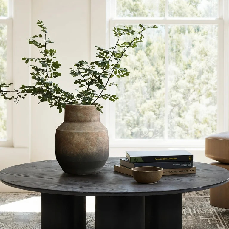 LuxenHome Brown Ombre Terracotta 9.6-Inch Round Vase | Walmart (US)