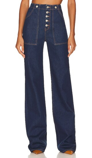 Crosbie Wide Leg Comfort Stret in Washed Oxford | Revolve Clothing (Global)