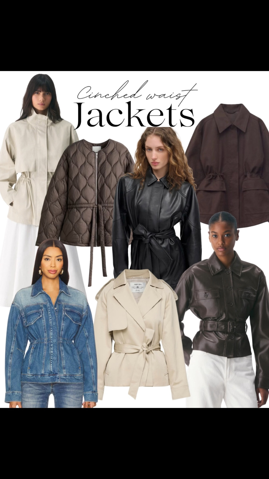 Cinched waist jackets edit 🤍

Tags: spring trends, quilted jacket, aritzia belted trench coats revolve cinch denim jacket, belted leather coat, neutral aesthetic, capsule wardrobe 

#LTKSeasonal #LTKootd