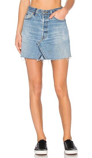 RE/DONE Levis High Waist Mini Skirt in Indigo | Revolve Clothing (Global)