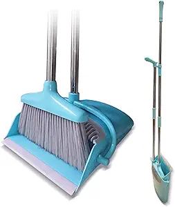 Broom and Dustpan Set Lightweight Upright Lobby Broom and Dust Pan Combo with Long Handle Outdoor... | Amazon (US)