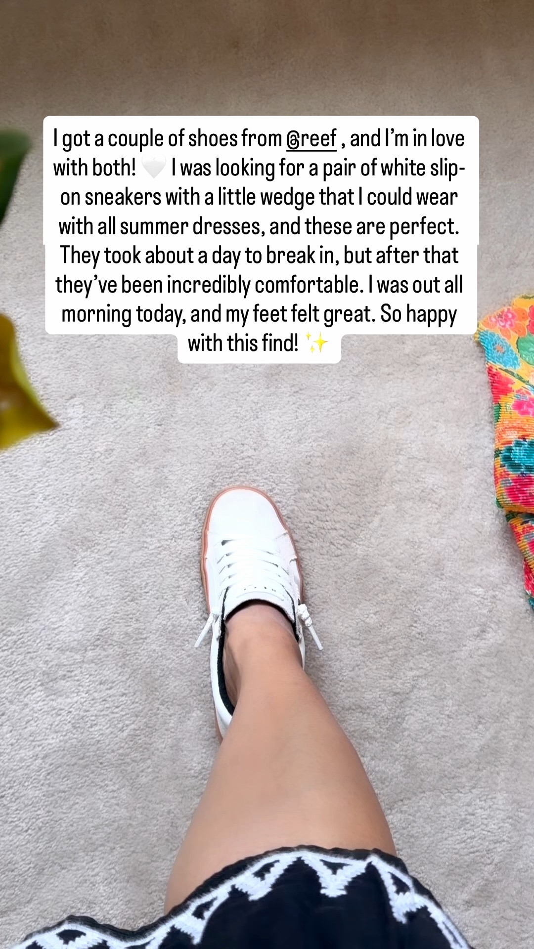 I got a couple of shoes from @Reef, and I’m in love with both! 🤍 These are one of my favorites. I was looking for a pair of white slip-on sneakers with a subtle wedge that I could easily wear with dresses, and these are perfect.
They took about a day to break in, but after that they’ve been incredibly comfortable. I was out all morning today, and my feet felt great. So happy with this find! ✨

#LTKmomlife #LTKSeasonal #LTKootd