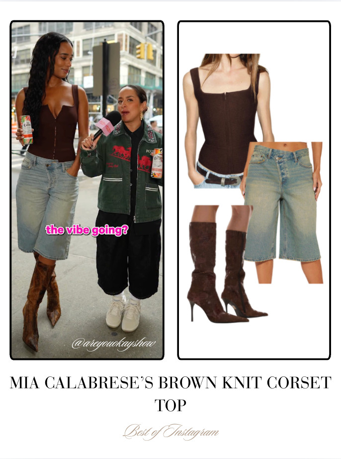 Mia Calabrese's Brown Knit Corset Top and Boots // Shorts by Fashion Nova 📸= @areyouokayshow 

 