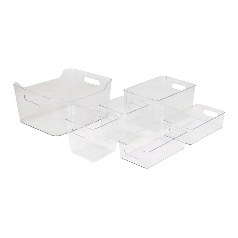 6-Piece Clear Fridge Organizer Set | At Home