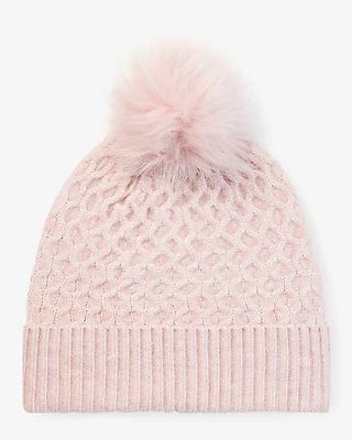 Honeycomb Knit Pom Beanie | Express