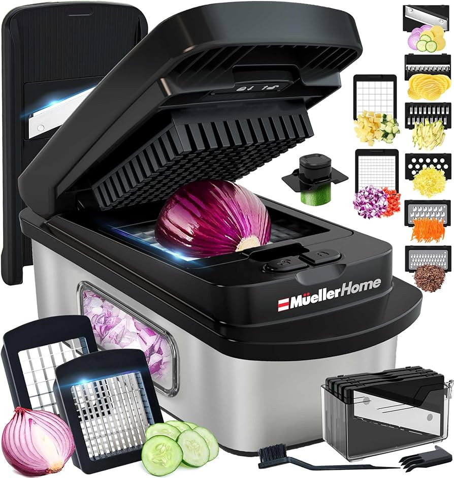 MUELLER HOME Pro-Series 10-in-1, 8 Blade Stainless Steel Multi Vegetable Chopper And Mandoline Sl... | Amazon (US)