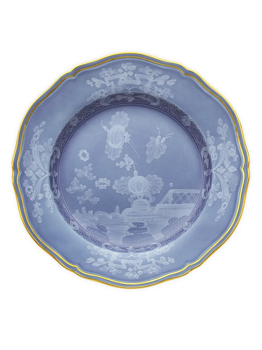 Oriente Italiano Gold-Rimmed Plate Collection - Periwinkle Blue - Size Dinner Plate | Saks Fifth Avenue