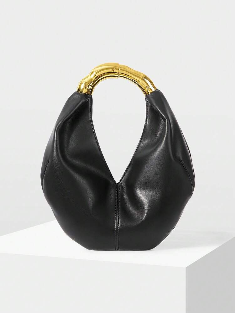 MOTF PREMIUM WOMEN'S SOFT HANDBAG WITH SPECIAL-SHAPED HARDWARE HAND-HELD DECORATION, SUITABLE FOR DATING AND COMMUTING OCCASIONS | SHEIN
