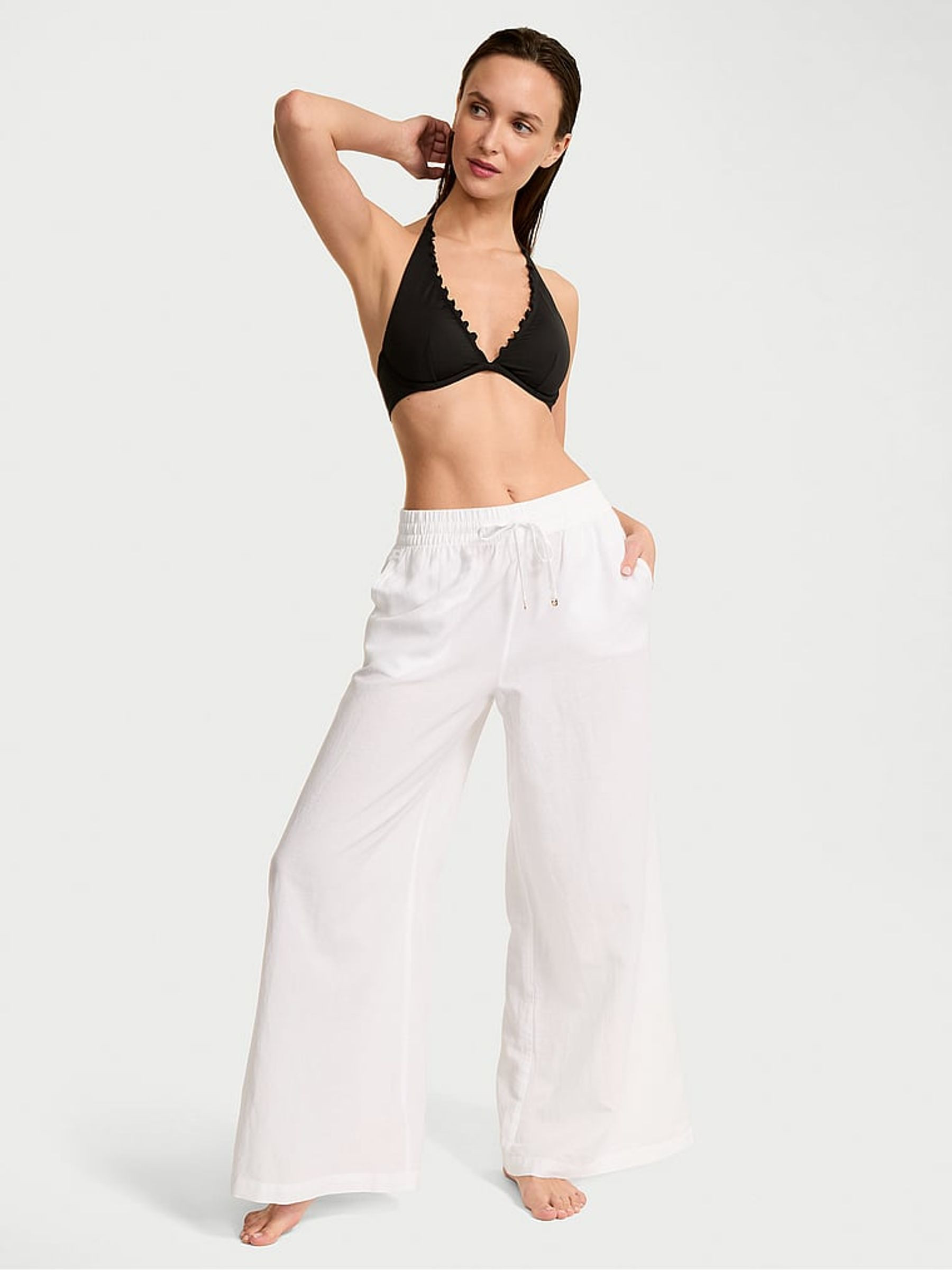 White Linen Cover Up Trousers | Victoria's Secret UK | Victoria's Secret UK