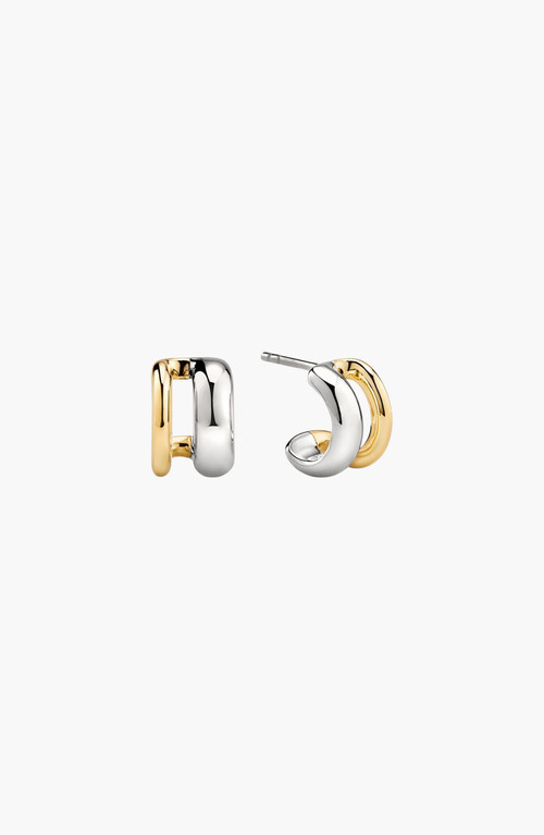 Duet Mixed Huggie Hoops in Gold /Silver by MEJURI at Nordstrom | Nordstrom