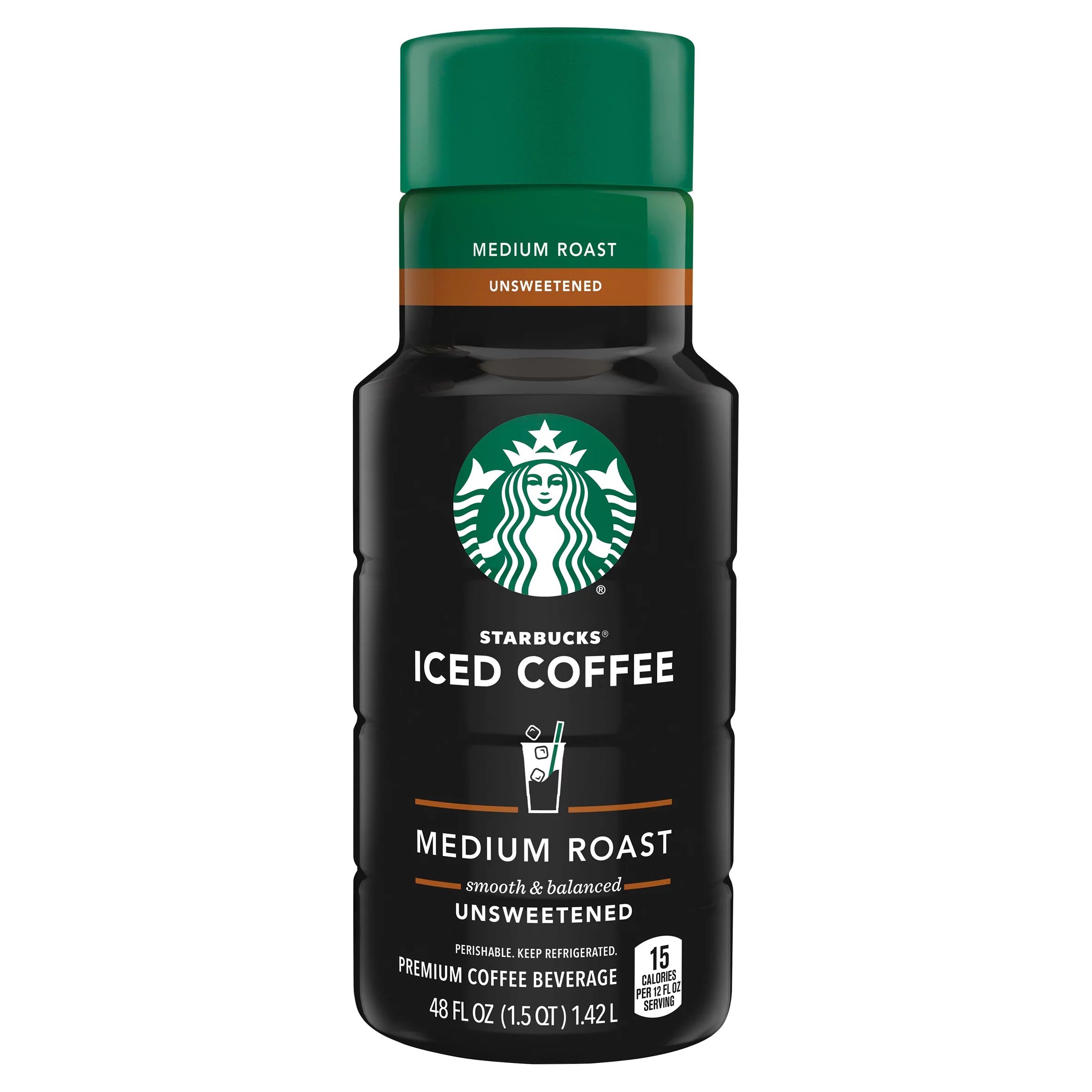 Starbucks Unweetened Premium Iced Coffee Drink, 48 oz Bottle | Walmart (US)