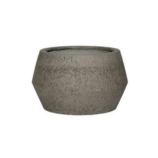 12 in H Harley Low L Fiberstone Modern Rustic Planter Indoor/Outdoor, Diorite Grey | The Home Depot