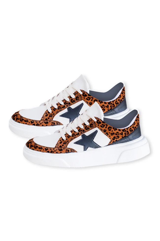 Cleo Leopard Print And Black Star Sneakers FINAL SALE | Pink Lily