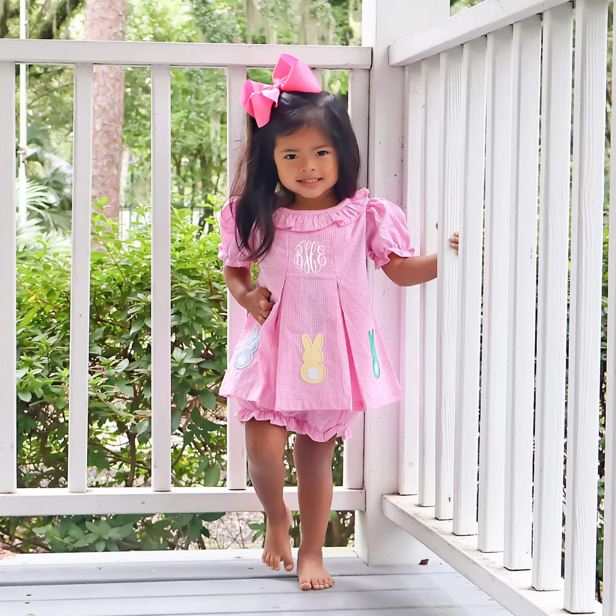 Peeps Pink Gingham Chloe Bloomer Set | Classic Whimsy
