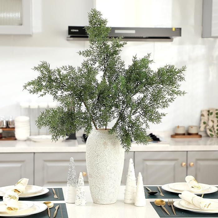 Amazon.com: Giegxin 3 Pcs Christmas Cedar Pine Branches 36 Inch Modern Realistic Artificial Pine ... | Amazon (US)