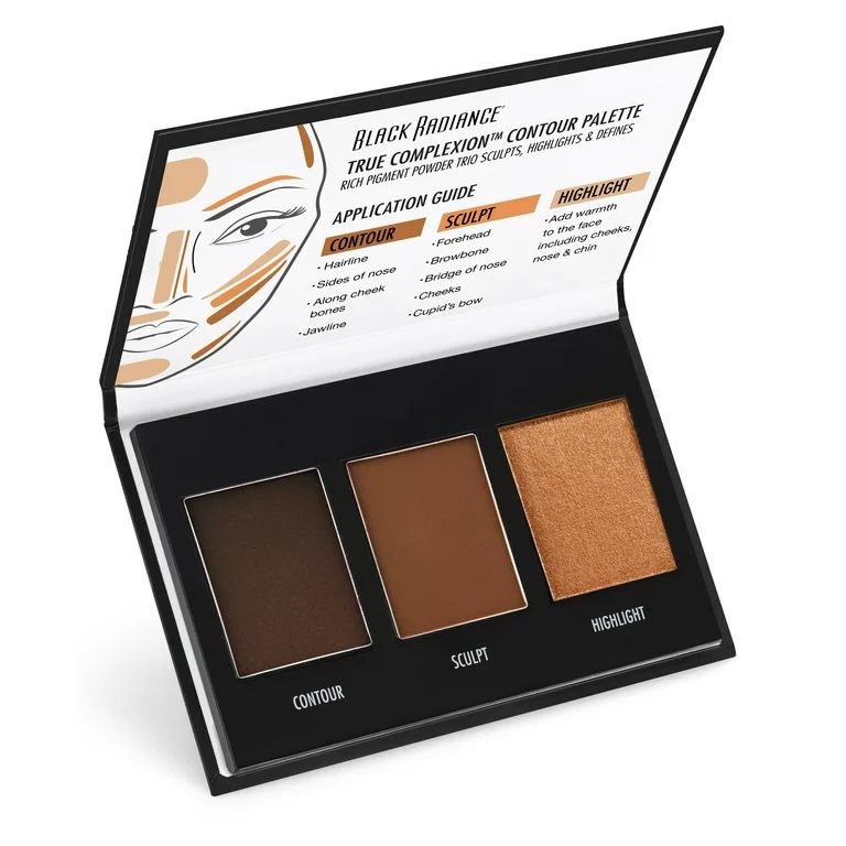 Black Radiance True Complexion Contour Makeup Palette, Highlighting, Dark to Deep, 3 Shades | Walmart (US)