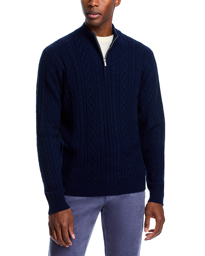 Peter Millar Crescent Ridge Cable Knit Quarter Zip Sweater | Bloomingdale's (US)