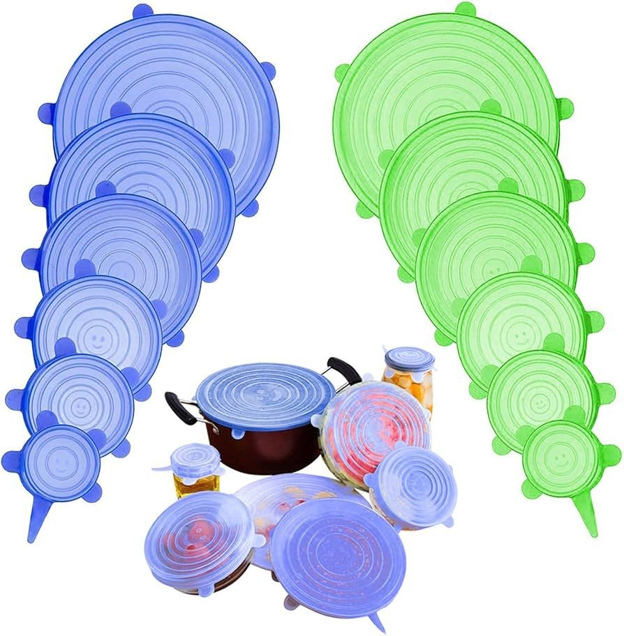 Adpartner Silicone Stretch Lids, 12-Pack Reusable Silicone Lids and Food Covers for Food Storage,... | Amazon (US)