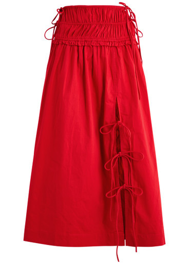 Charlotte gathered cotton midi skirt | Harvey Nichols