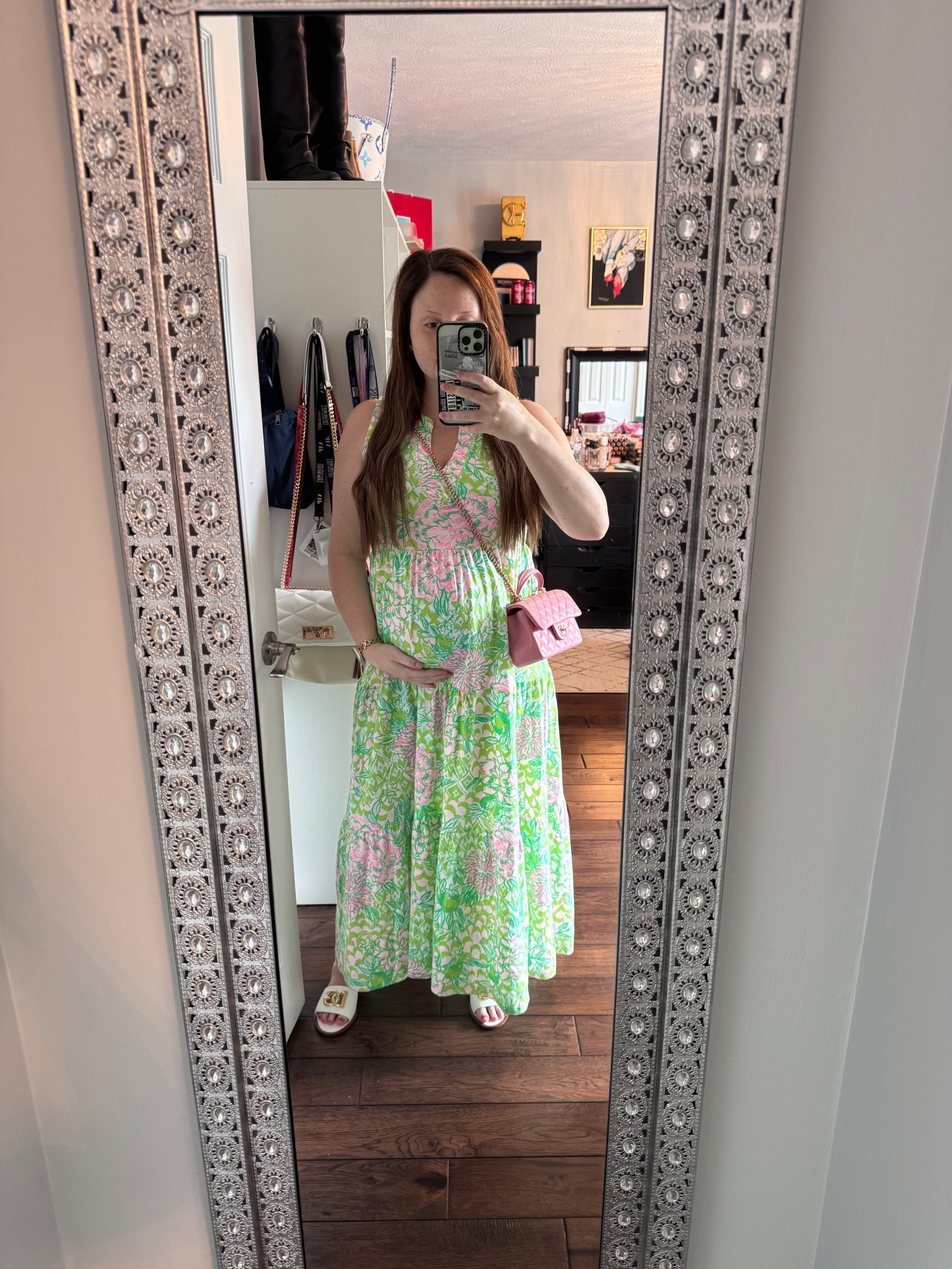Love this green and pink maxi dress from Lilly Pulitzer! Wearing a size medium (my true size and it’s bump friendly!)
So cute for spring break, Easter, summer, spring dress, date night, brunch, wedding, event dress, church etc!

#lilly #lillypulitzer #lillyshiftdress #shiftdress #easter #brunch #spring #springdress #springstyle #springfashion 
#vacation #resort #resortwear #resortstyle 


#LTKTravel #LTKSeasonal #LTKBump