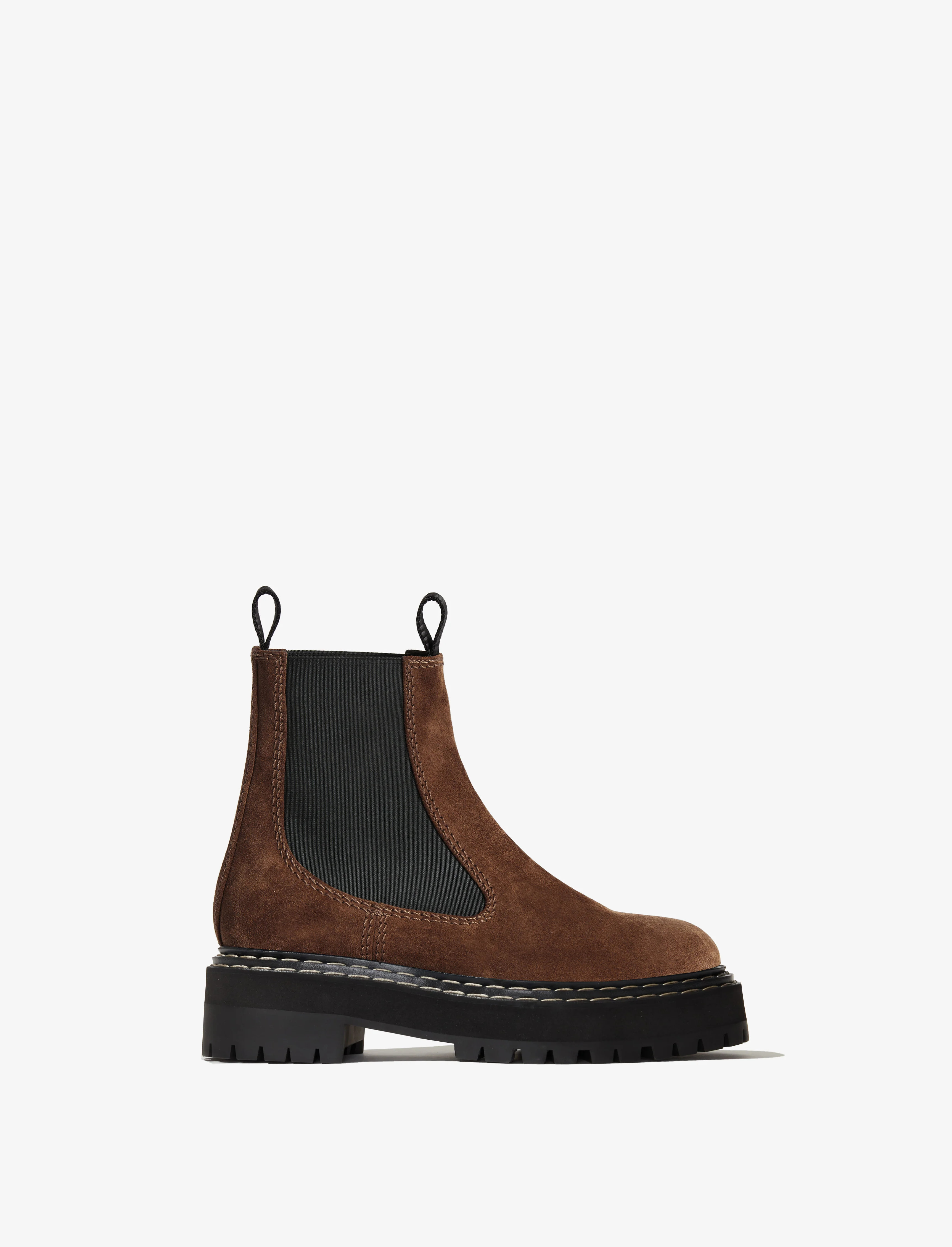 Lug Sole Platform Chelsea Boots in Suede | Proenza Schouler LLC