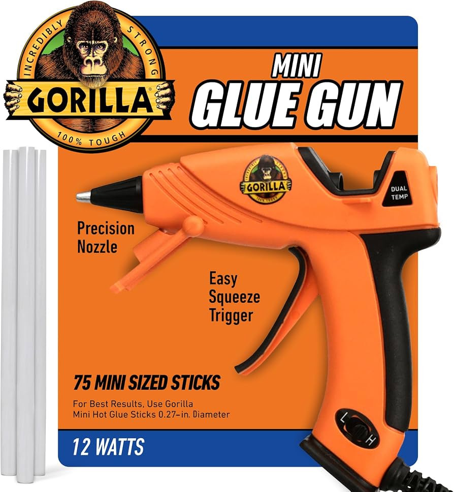 Gorilla Mini Hot Glue Gun Kit (Pack of 1 Mini Hot Glue Gun and 75 Sticks) - Dual Temp, Precision ... | Amazon (US)