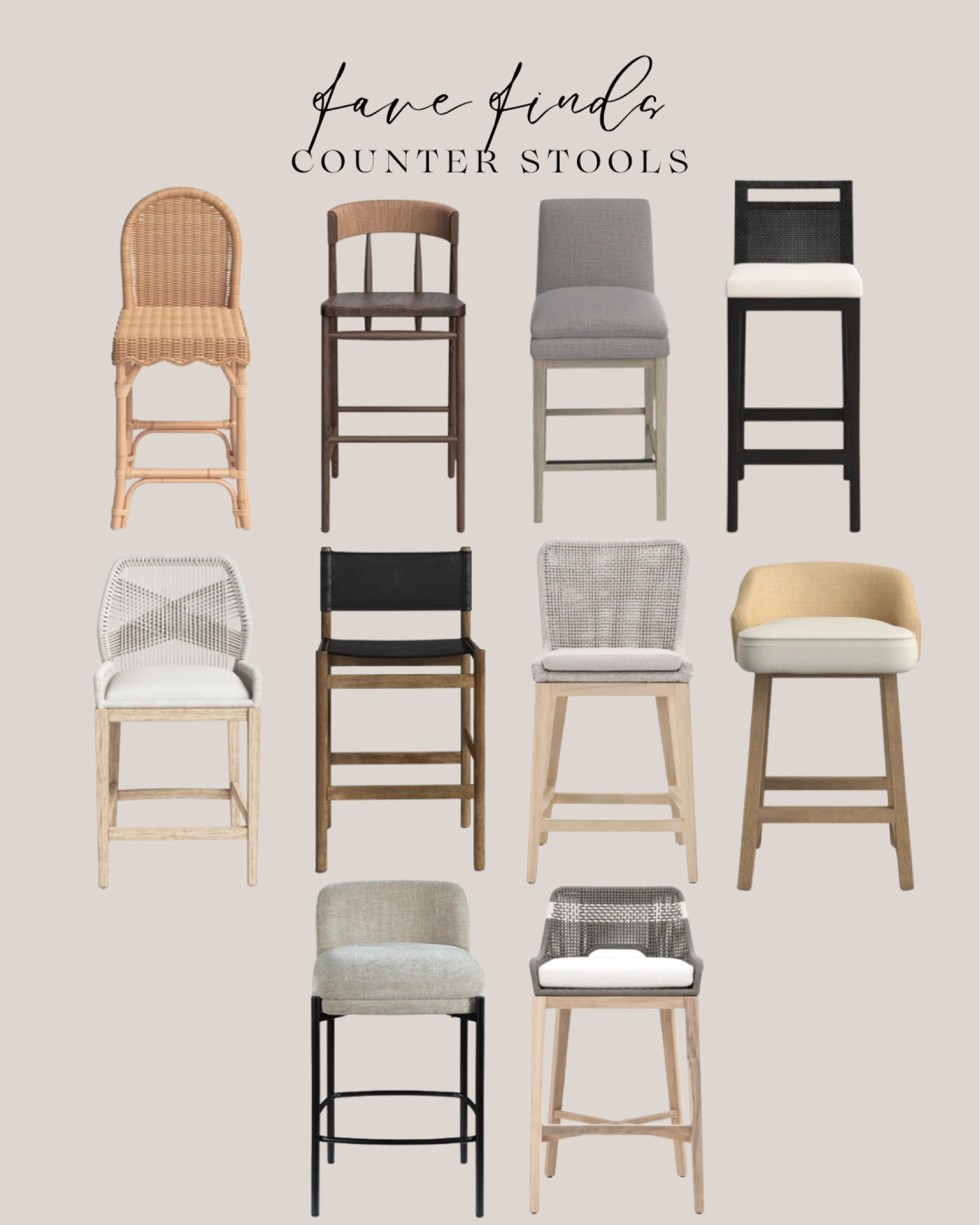 Wayfair fave finds counter stools:
Natural wood counter stools. Gray counter stools. White counter stools. Black counter stools.

#LTKSaleAlert #LTKHome