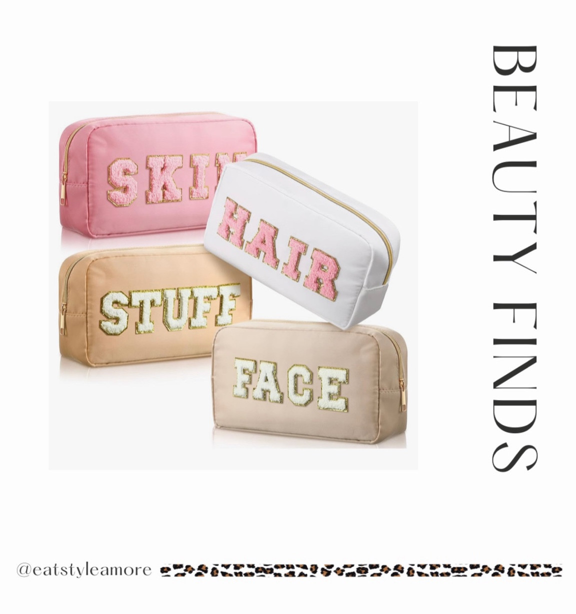 The cutest travel cosmetic bags - 4 pack for $30. 

#LTKTravel #LTKGiftGuide #LTKHoliday