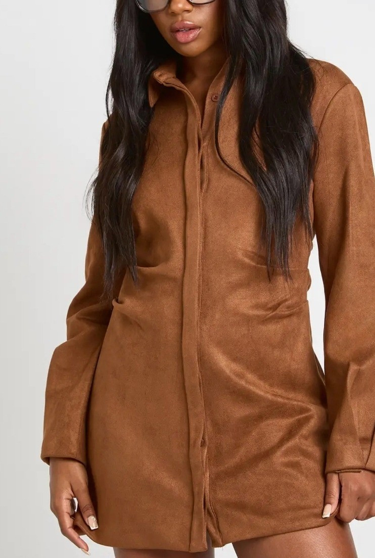 Petite faux suede mini dress.Petite fashion. Petite style and outfits. For more petite tips and finds glambutfirstcoffee.com

#LTKPetite